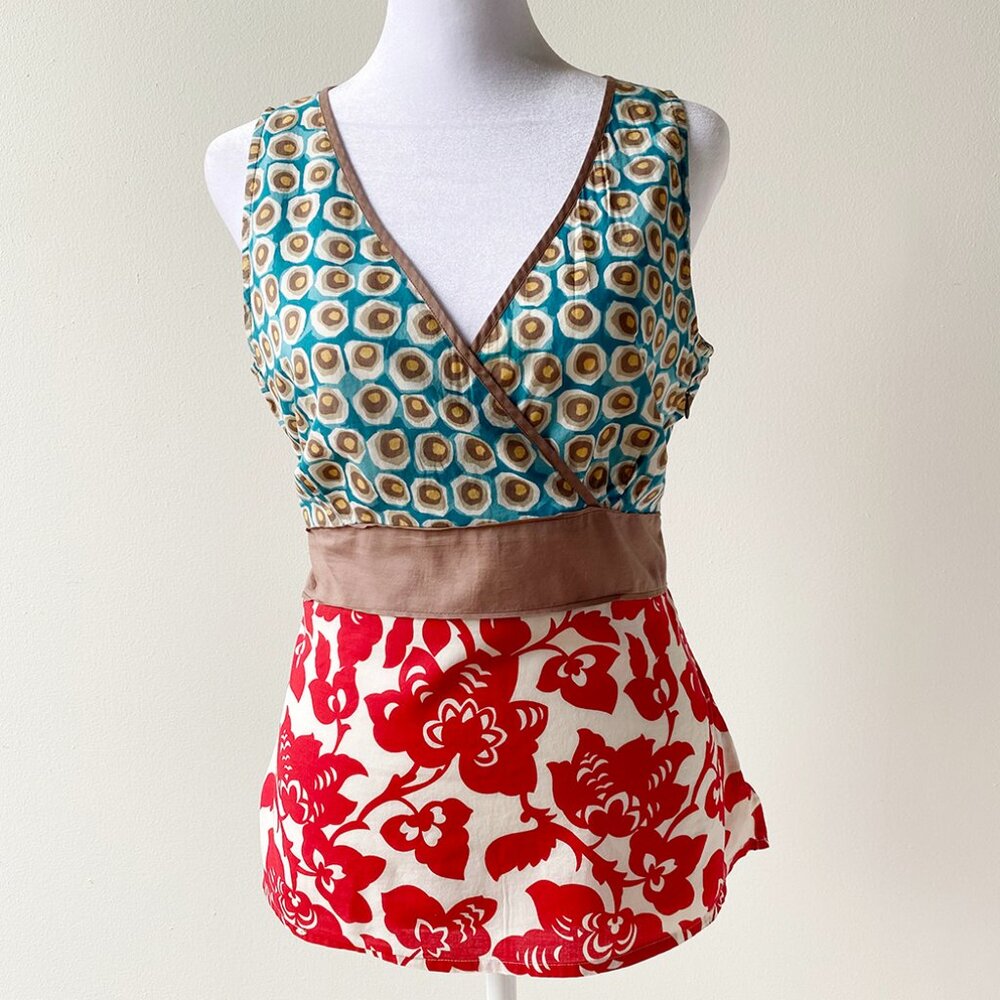Boden Mixed-print top